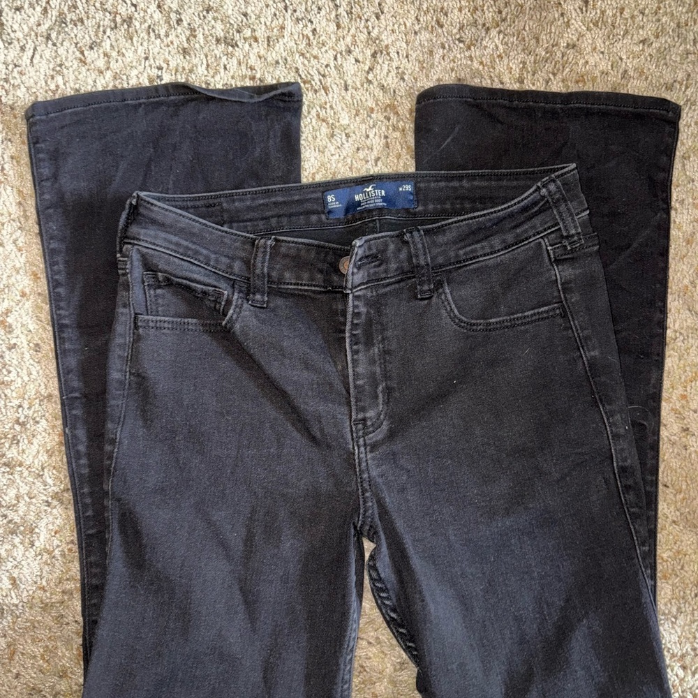Hollister Women's Dark Gray Straight Leg Jeans